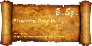 Blumberg Szonja névjegykártya